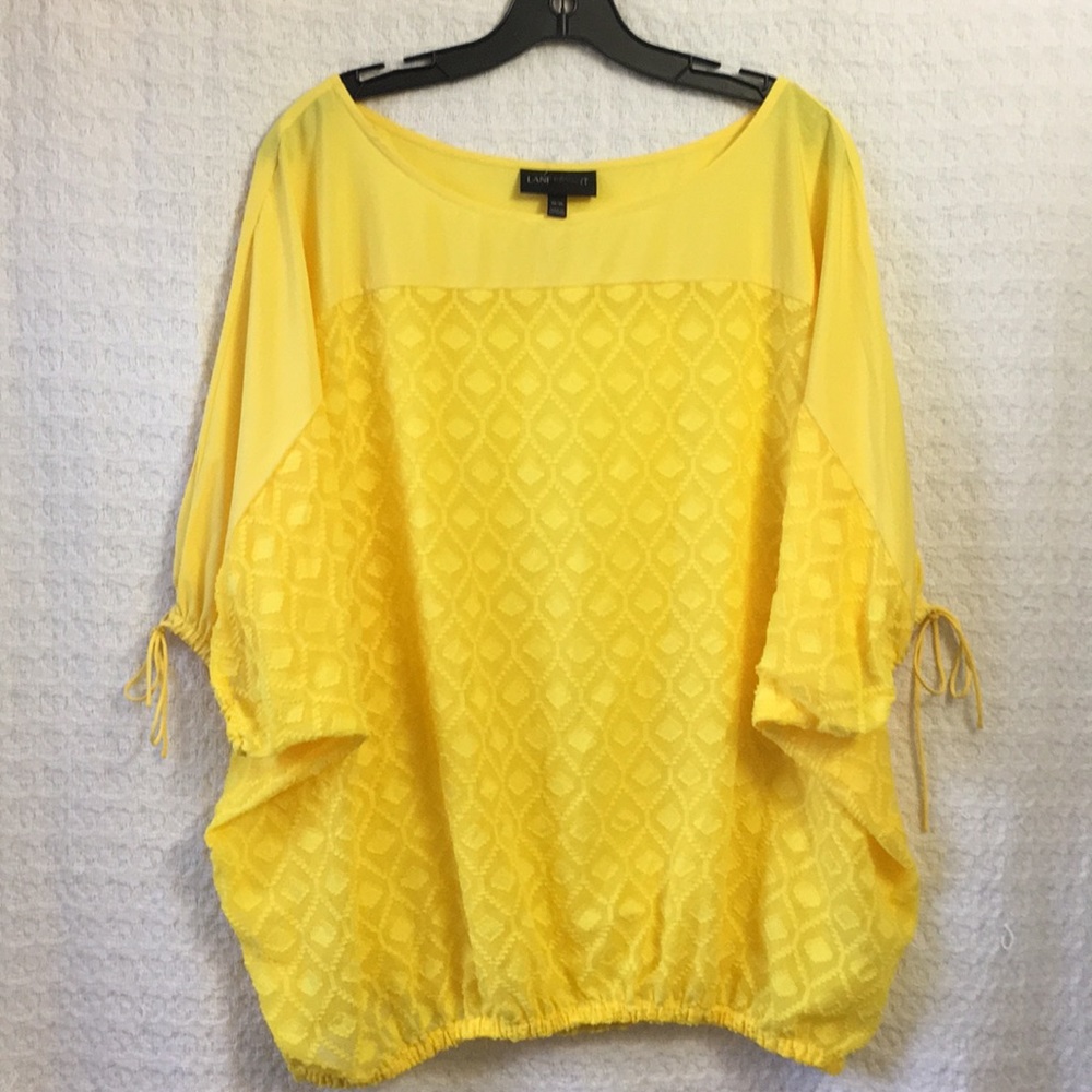 Lane Bryant Beautiful Sheer Yellow Blouse 14/16